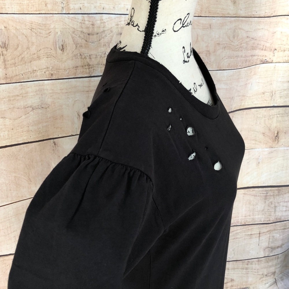 Abound Distressed Black Midi Dress Size L - Picture 10 of 14